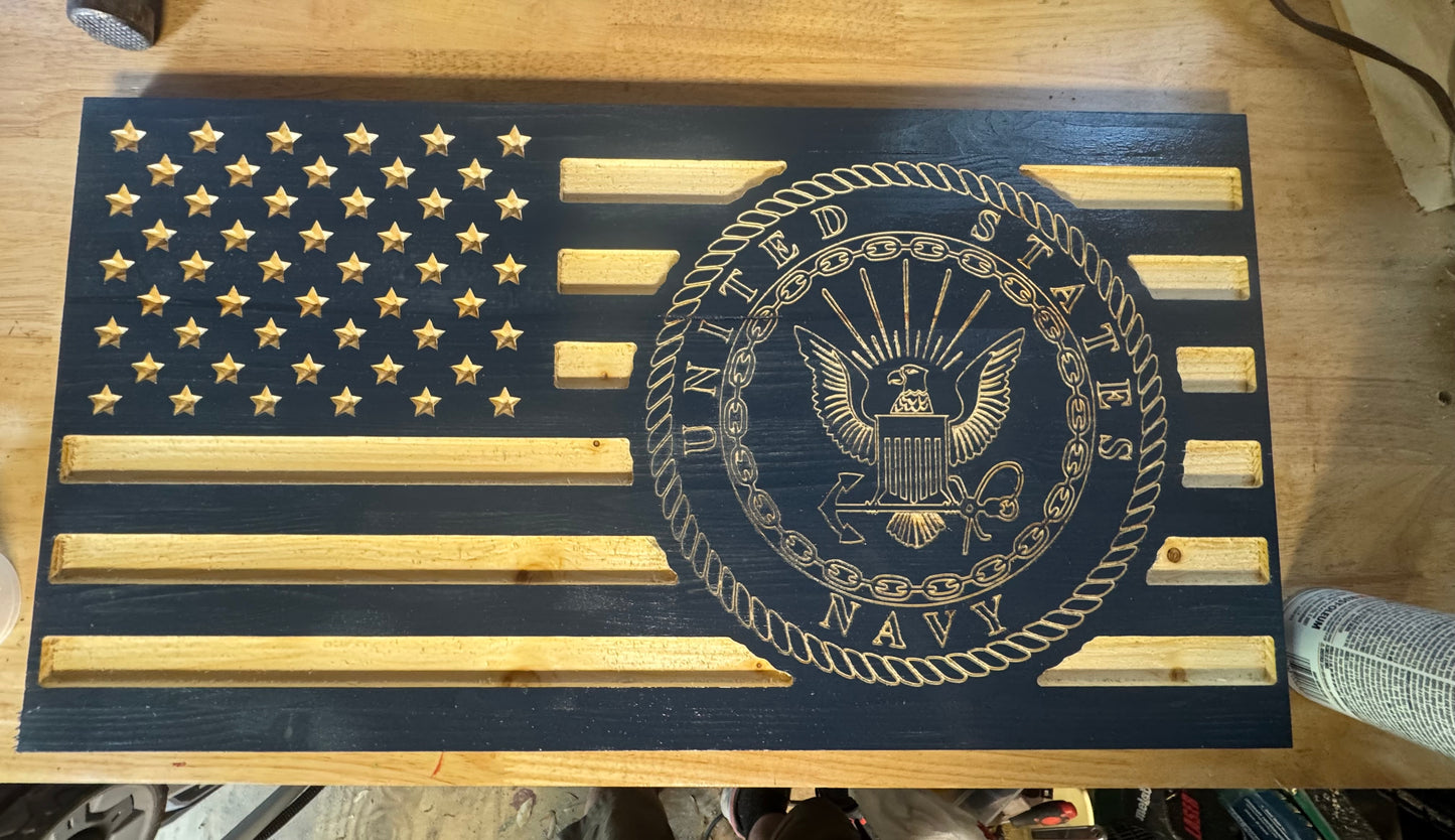 US Navy Wooden Flag
