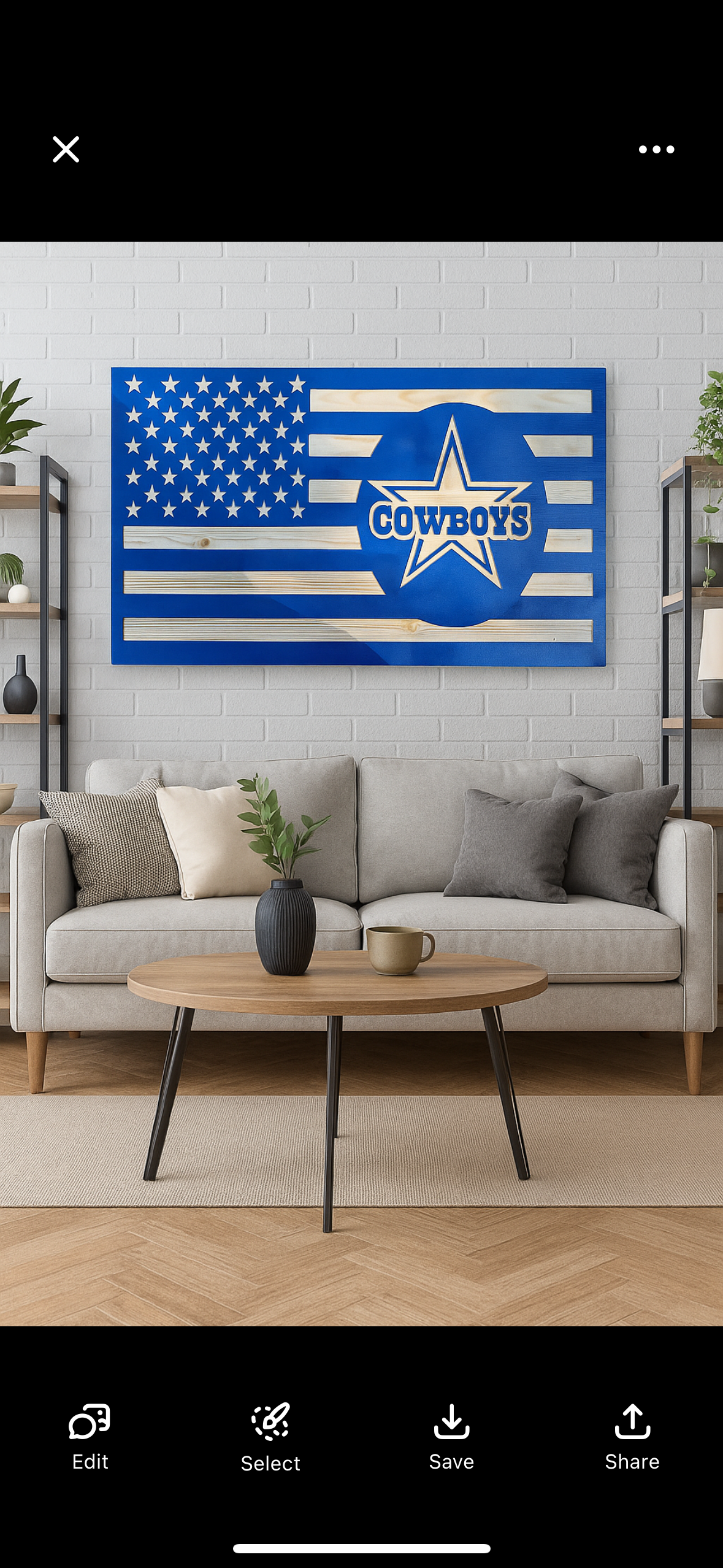 Dallas Cowboys Wooden Flag