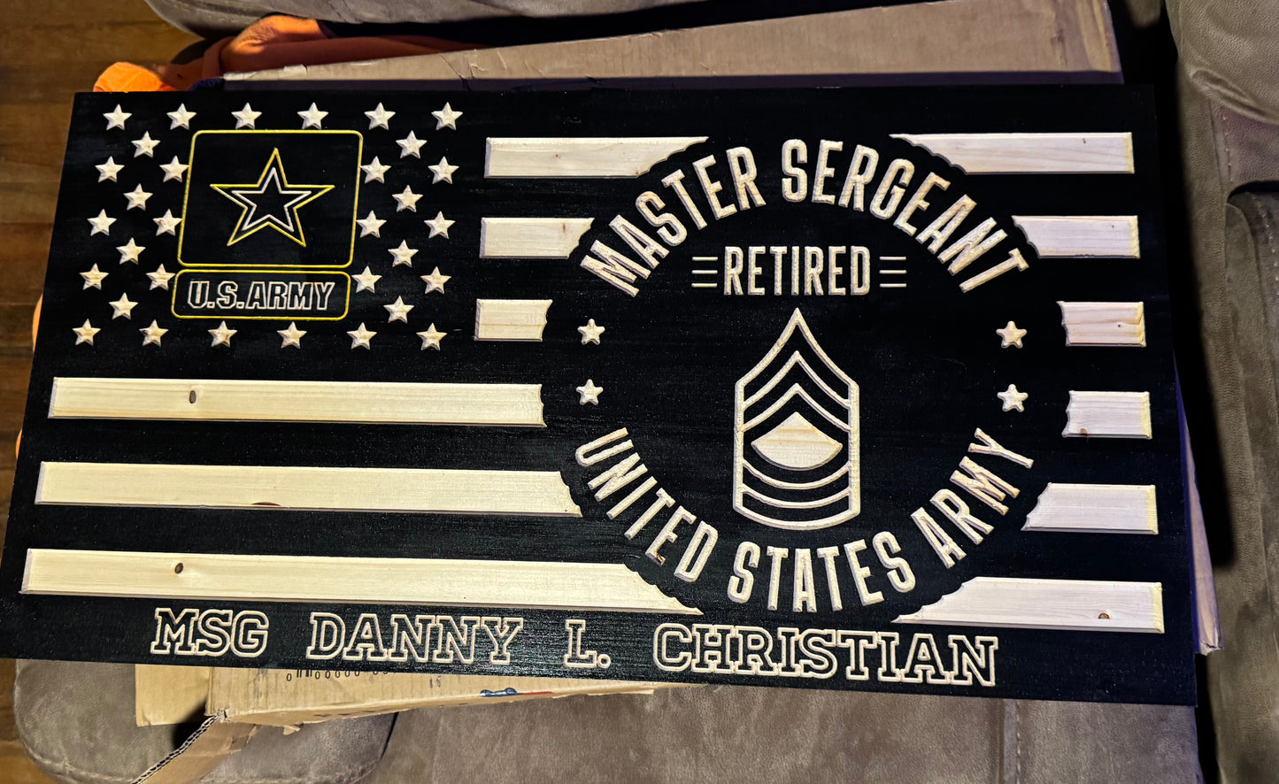 Wooden Retirement Flag (customizable)