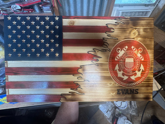 Rustic/worn Wooden Flag (fully customizable)