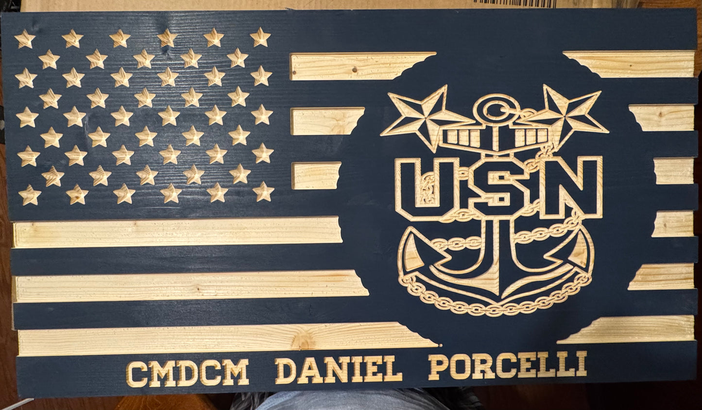 US Navy Flag (wood Art)