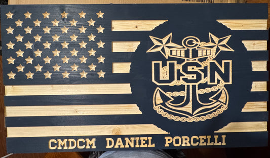 US Navy Flag (wood Art)
