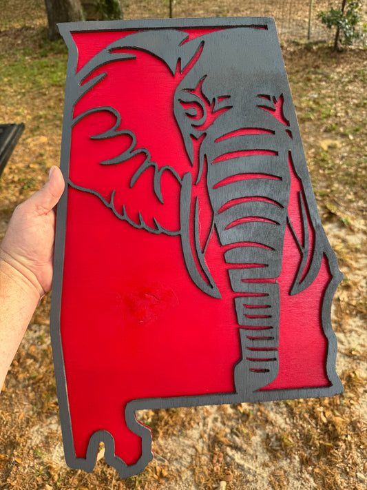 Alabama Football Sign Art 22” 13” 1/2 thick