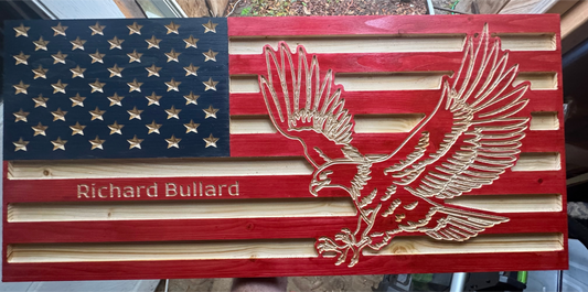 American Eagle Wooden Flag