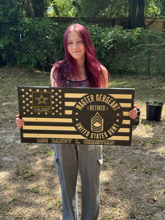 Wooden Retirement Flag (customizable)