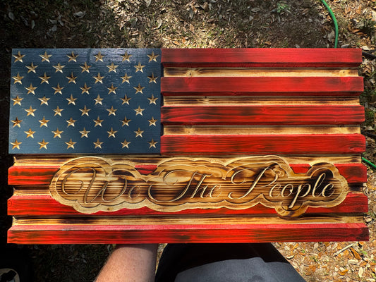 “We The People” Wooden Flag