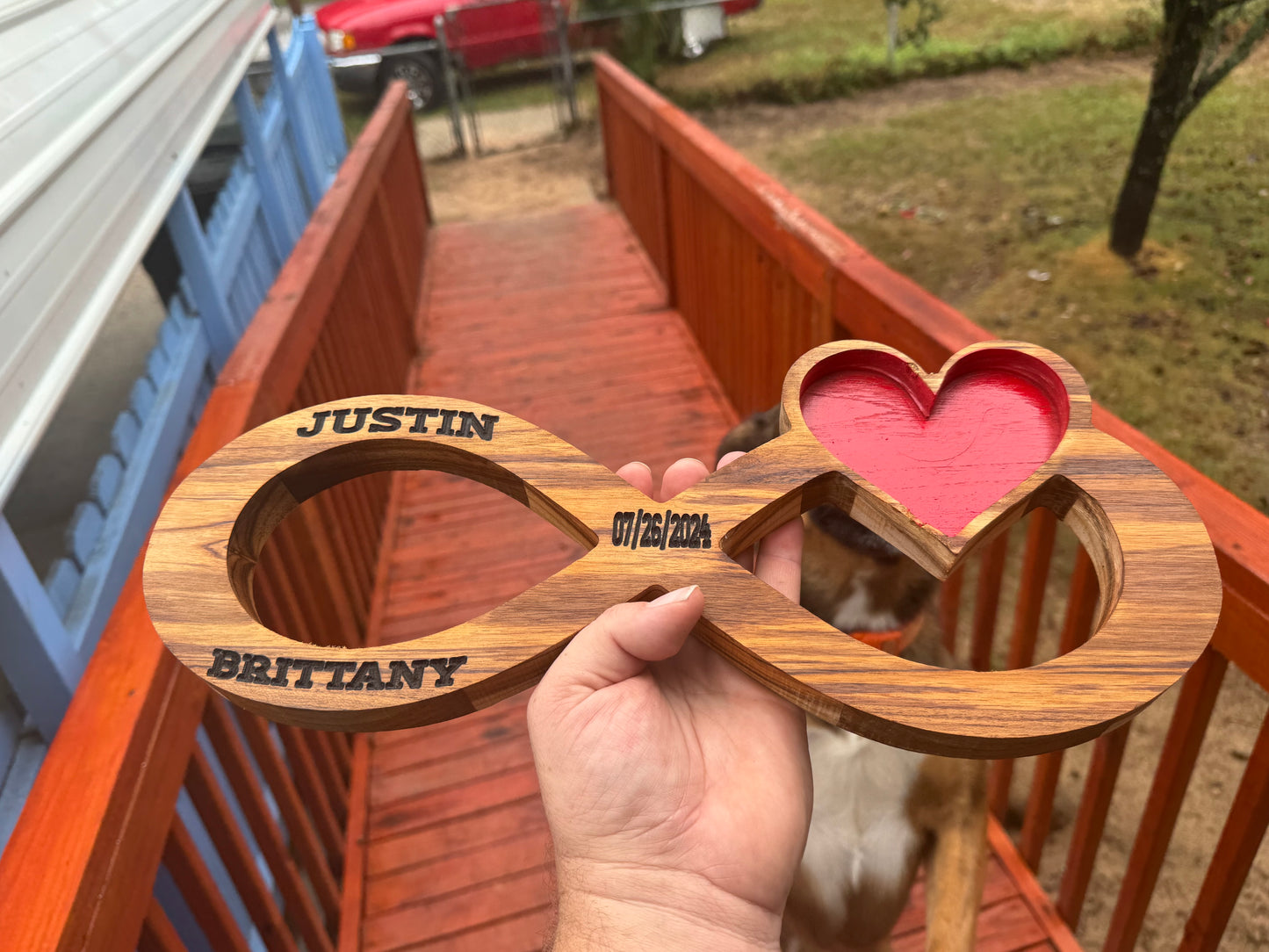 Infinity name and anniversary engraved sign