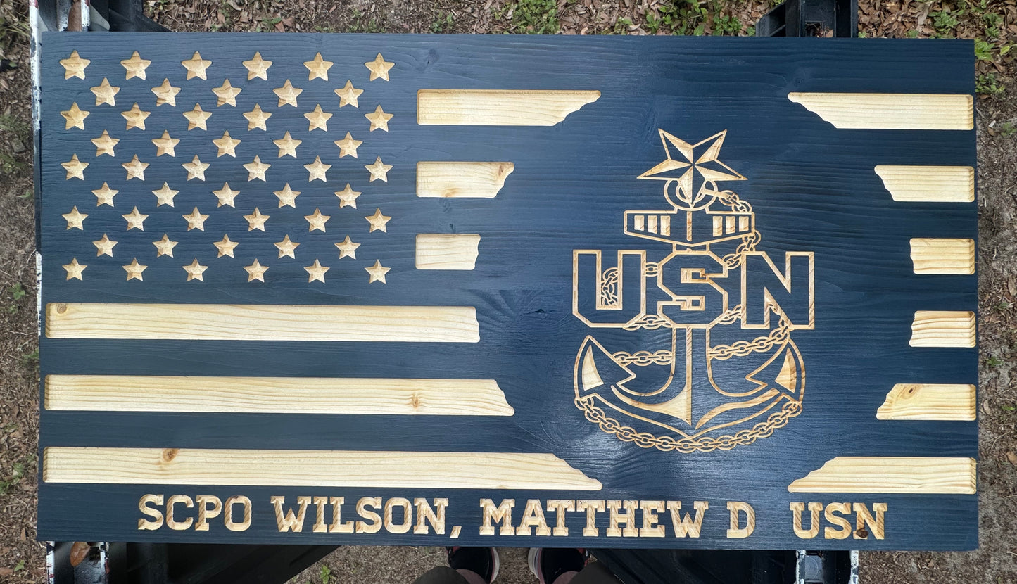 US Navy Flag (wood Art)