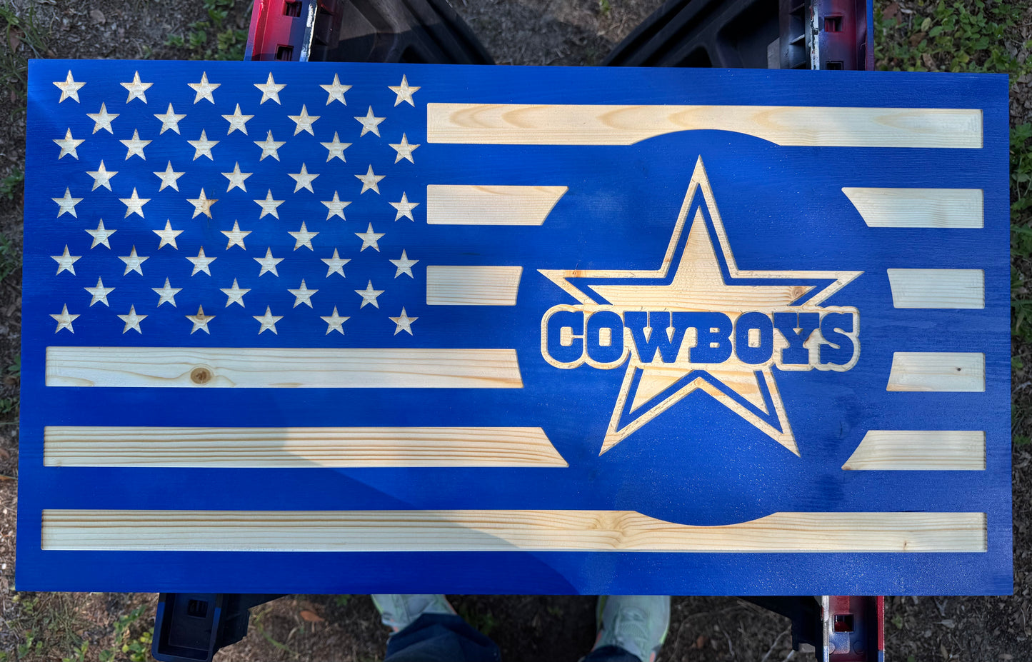 Dallas Cowboys Wooden Flag