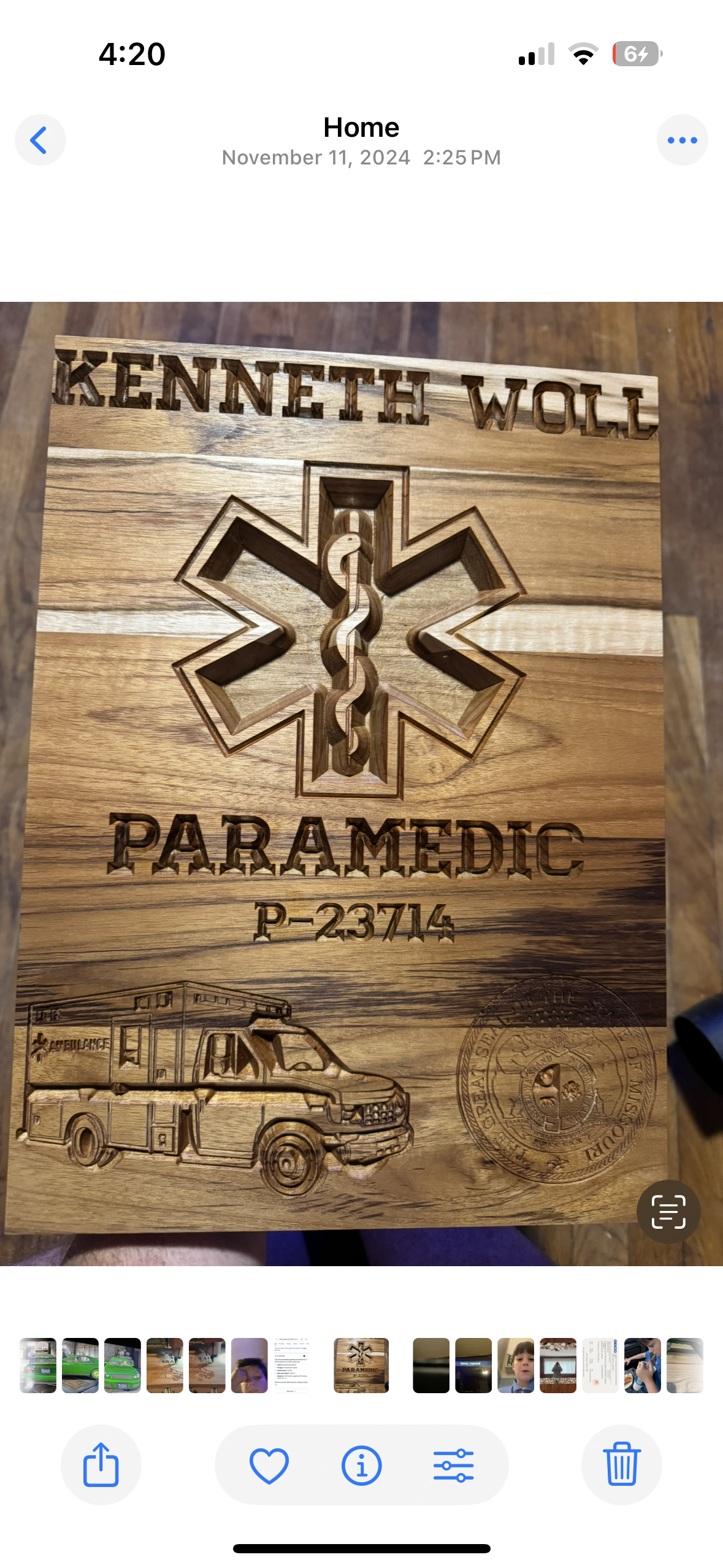 Customizable Paramedic, Firefighter, or police officer sign with name logo etc made on teakwood