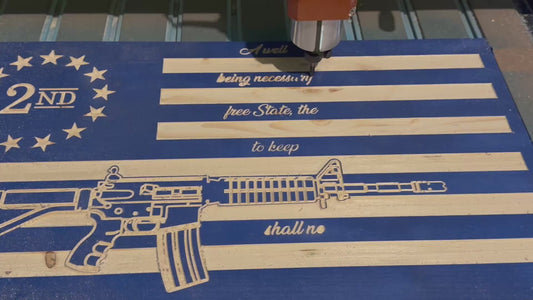 2nd Amendment Wooden Flag